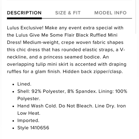 LULU’s Little black ruffle Mini dress ! Size XS - Picture 6 of 7